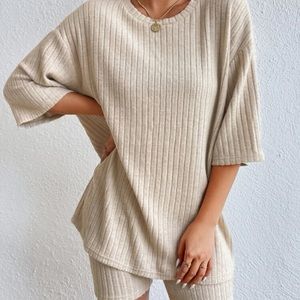 Tan 2 piece Lounge Set